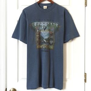 Great Land 90's Vintage Untamed Domain Short Sleeve Crewneck T-shirt Blue Large